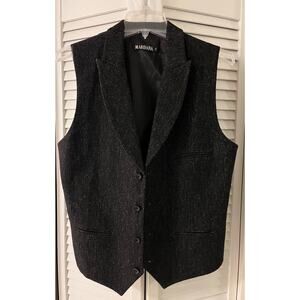 Mardana Men's 100%Wool Vest Medium Charcoal Grey with Minute White Speckles A+